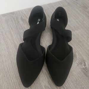 Anne Klein Black Flats with Strap Detail